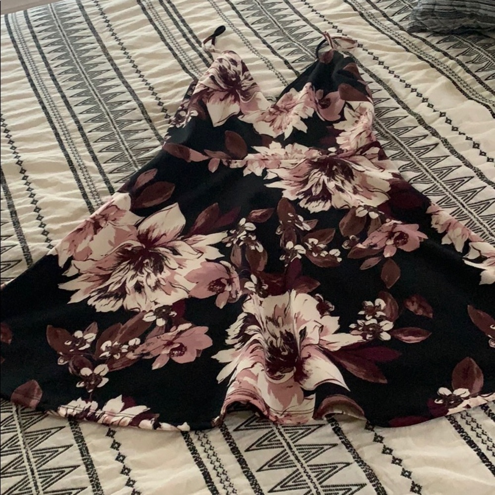 Flower Dress (Black/Purple)
